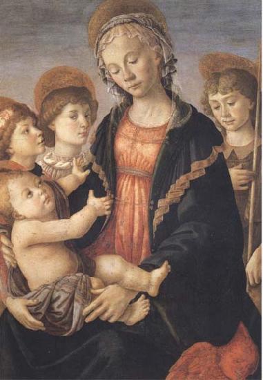 Sandro Botticelli Madonna and Child with St John and two Saints Sweden oil painting art